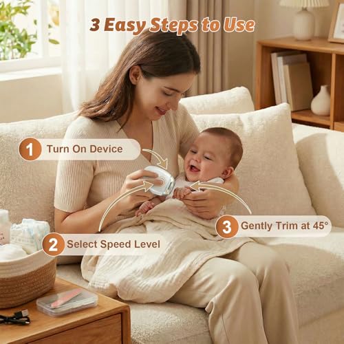Electric Nail Clipper with LED Light - 3-Speed Auto Trimmer