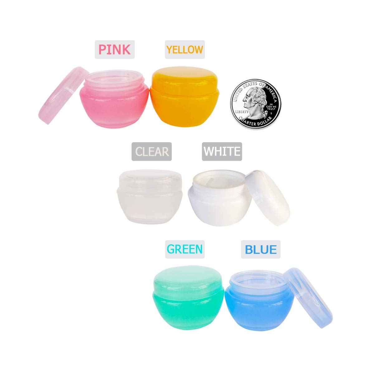 Wopanxye 6 Pieces 10G/10ML Multi-color Frosted Container Jars with Inner Liner for Bath Lotion, Toners, Lip Balm, Creams, Slaves, Scrubs, Oils, Makeup Sample Jar, BPA Free, Gift Spatulas & Labels