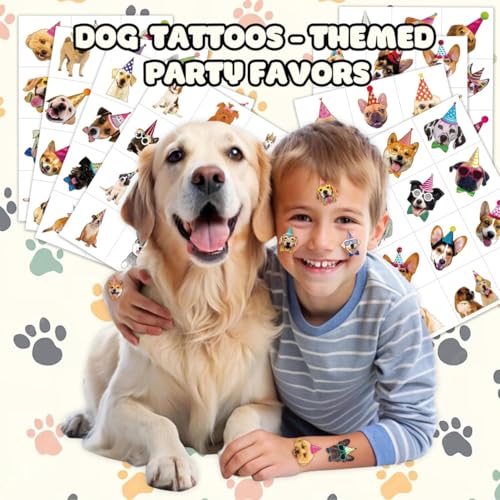 Dog Temporary Tattoos 96 Pack Kids Party Favors