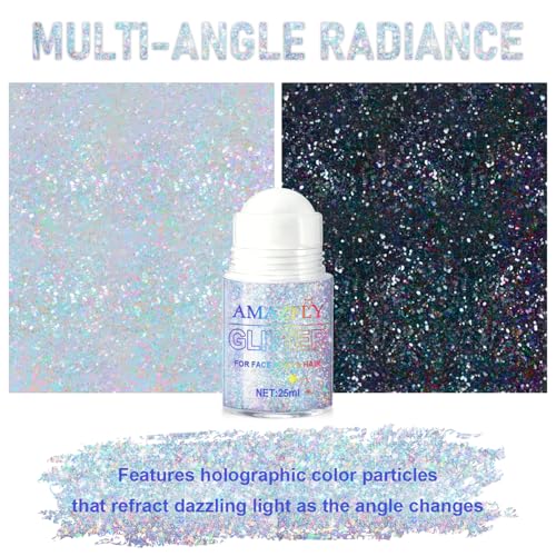 Roll-On Holographic Body Glitter Gel - Color Changing