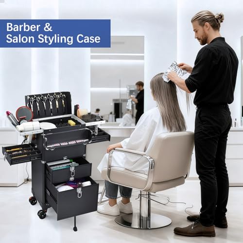 Salon Cart with 4 Drawers & Lockable Wheels