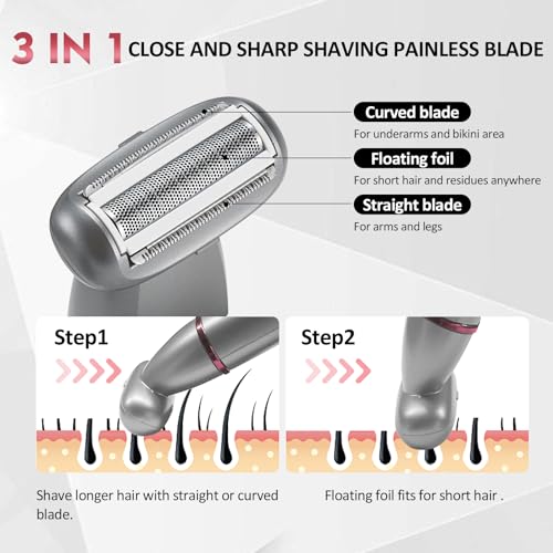 3-in-1 Electric Razor for Women - Waterproof Bikini Trimmer Kit