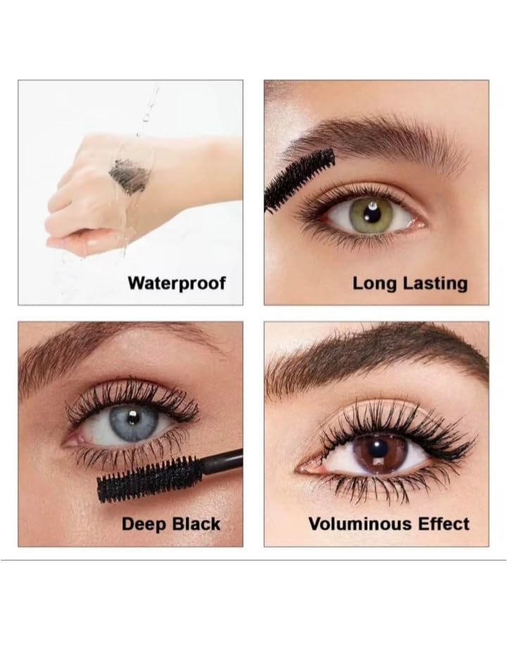2-Pack Waterproof Black Mascara with Argan Oil & Silk Fibers