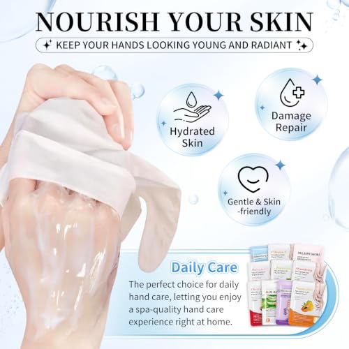 AIUEO 10 Pairs Moisturizing Hand Mask Gloves for Dry Cracked Hands