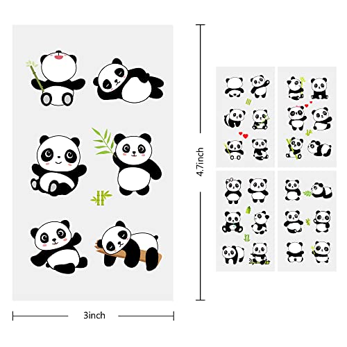Panda Temporary Tattoos 24 Sheets - Waterproof Party Favors