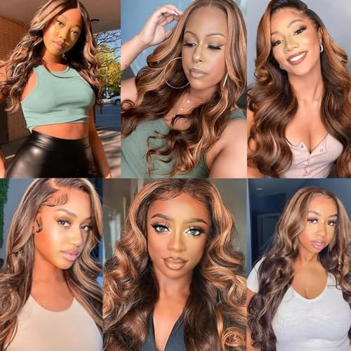 P4/30 Brown Human Hair Bundles Body Wave 16-20 inch