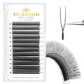 CoMango U Lash Extensions Premade Fans U Shape Eyelash Extension 2D UU Lash Fan Double Tips D Curly U Type Volume Lashes Fan 0.07mm Natural Eyelash Extensions Salon Supplies(black,UU-0.07-D-8-15mm)