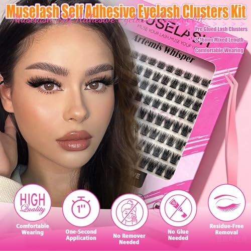 Self-Adhesive Eyelash Clusters Kit with Tweezers - MUSELASH