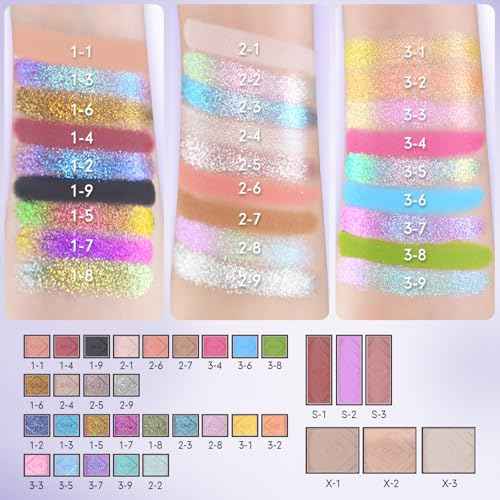 CHARMACY Chameleon All-in-One Palette, Intense Color Shifting, Makeup Set for Women&Beginner Blush, Highlighter, Contour, Eyeshadow & Eyeliner, Face & Eye Make up Gift Set For Girl (1.76 Ounce)