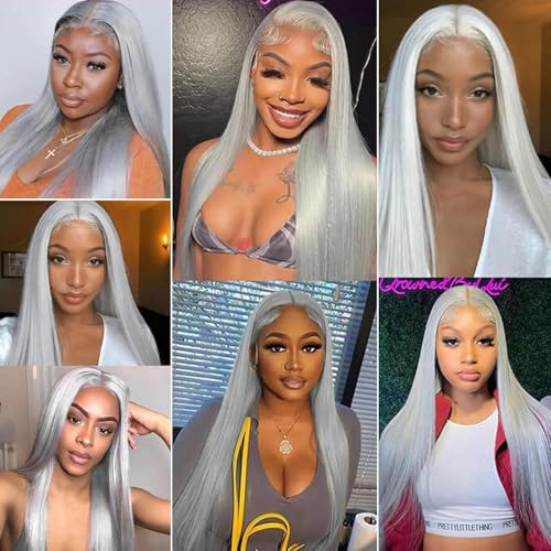Silver Grey Straight Hair Bundles 24 26 28 Inch - 3pc