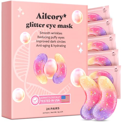 AILEORY Under Eye Patches (24 Pairs) - Tri-Color Gel Pads