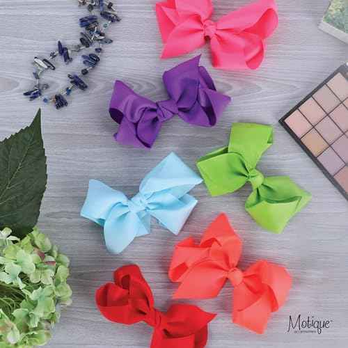5.5 Inch Grosgrain Hair Bow Clip For Woman And Girls (Brown)