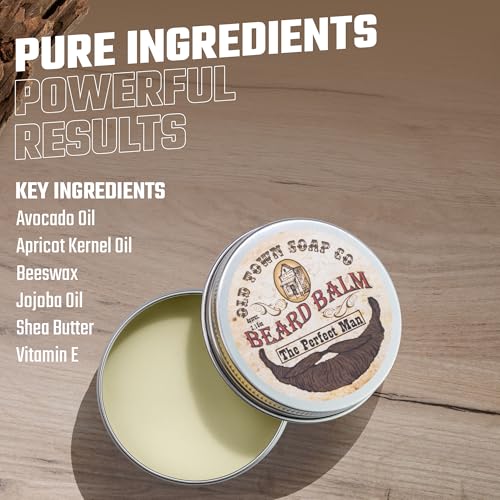 Old Town Soap Co. The Perfect Man Beard Balm - ??Softens and Nourishes with natural and Argan Oil, Beard Softener for Men | Using all-natural ingredients Made In USA
