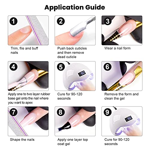 RARJSM Rubber Base Gel Light Pink Sheer Rubber Base Coat Gel Nail Polish Transparente Pink for Nails French Manicure Extend Gel Soak Off UV LED Curing Requires Single Bottle 15ml Salon Home DIY Use