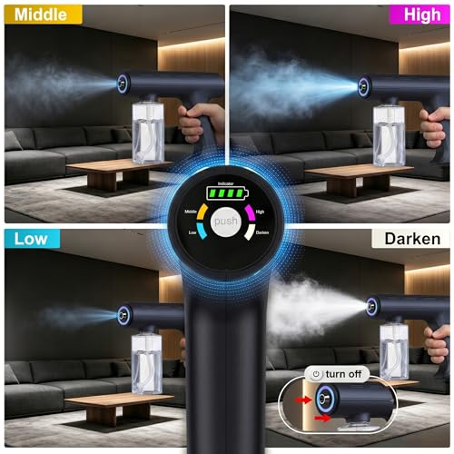 NYIKYUAM Black Nano Spray Machine 240ML Rechargeable Cordless Mist Gun