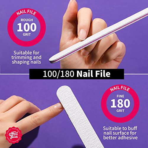 Teenitor Nail Glue for Press Ons, 3 Pack Best Nail Glue for Gel Tips with Nail Files, Super Strong Nail Glue for Broken Nail Brush on Nail Glue for Press on Nails