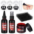 Halloween Fake Blood Makeup Kit with 3-Size Vampire Teeth