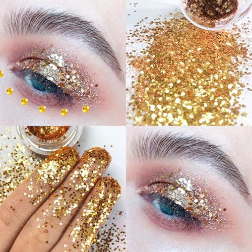 Gold Face Gems Rhinestone Stickers & Glitter Set