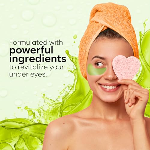 Green Tea Under Eye Patches (30 Pairs), Cooling Eye Mask for Puffy Eyes & Dark Circles, Soothing & Hydrating Gel Pads, Revitalizing Under Eye Care & Skincare Gifts for Women
