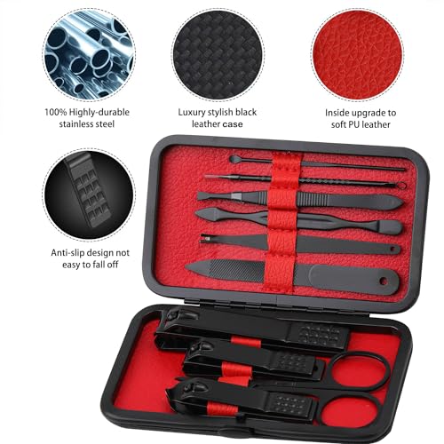 Professional 10-in-1 Stainless Steel Manicure Set with Travel Case