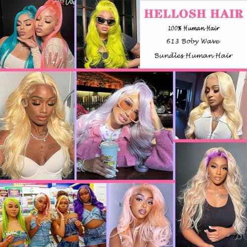 613 Bundles Blonde Bundles Human Hair 20 Inch 613 Body Wave bundles 100% Unprocessed 12A Grade Brazilian Virgin Hair Bundles 1 Bundle Human Hair 613 Blonde Bundle