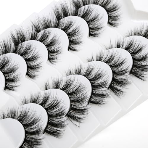 Cat Eye False Eyelashes 16mm Faux Mink Lashes 7 Pairs