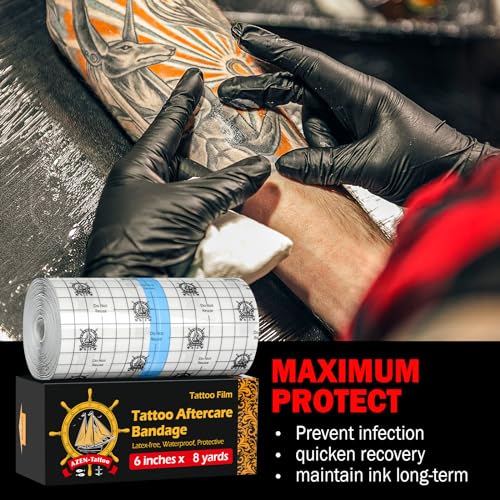 AZEN Tattoo Aftercare Bandage 6"x 8 Yard Waterproof Wrap