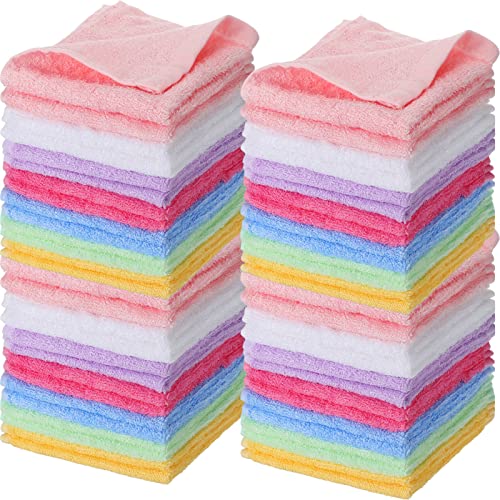40 Pcs Soft Face Wash Cloths 10x10 Inch Multicolor