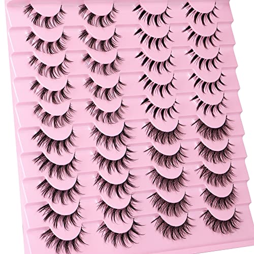 Manga Lashes 20 Pairs Mixed Styles Clear Band Wispy False Eyelashes