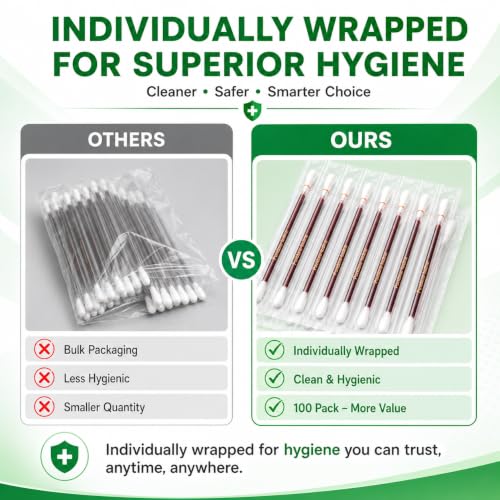 100 Povidone Iodine Swabsticks - Individually Sealed & Pre-Moistened First Aid