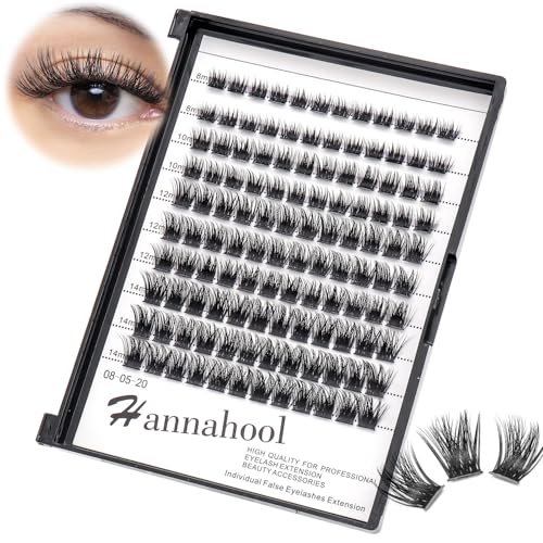 Hannahool D Curl Cluster Lashes Mixed Sizes 8-14mm