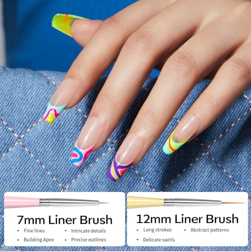 Modelones Gel Polish Nail Art Brushes Set - 6pc Professional Dotting Tools