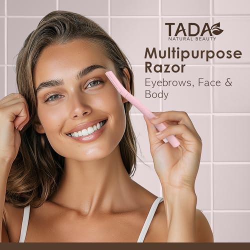 TADA Natural Beauty Biodegradable Dermaplaning Tool 12pk, Face Eyebrow Face Razors, Face Shaver & Exfoliating (Green)