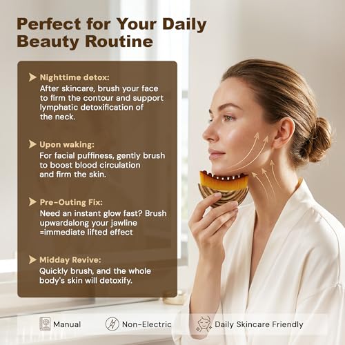 Lymphatic Contour Face Brush | Manual Drainage Massager with Case