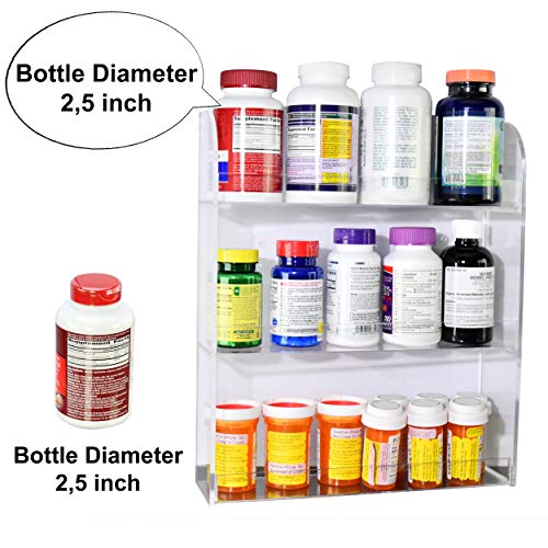 AMT Acrylic Nail Polish Racks for the Wall. CLEAR Nail Polish Display. Essential Oils Organizer. Holds up to 48 Bottles. Plus a Microfiber Cloth for Cleaning Purposes (3 Tier- 48)