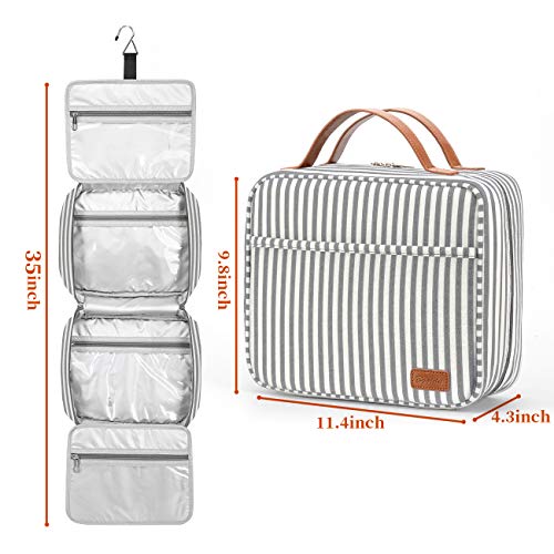 Bosidu Hanging Travel Toiletry Bag,Large Capacity Cosmetic Travel Toiletry Organizer for Women with 4 Compartments & 1 Sturdy Hook,Perfect for Travel/Daily Use/Christmas