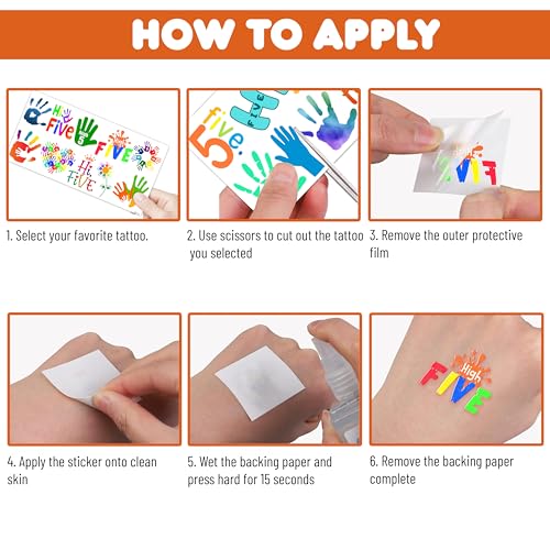 Hi Five Temporary Tattoos 5th Birthday Party Favors 100 PCS