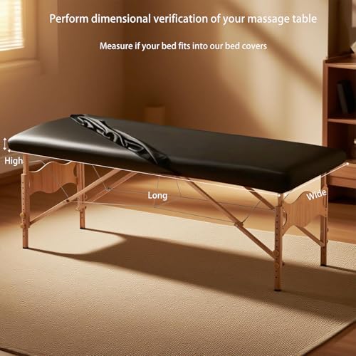 Leather Massage Table Cover Protector,Washable & Stain-Resistant for Tattoo/Spa/Massage/lash Bed Cover,Waterproof Vinyl Massage Table Cover(68-76" x29-35)