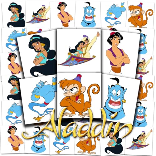 Aladdin Temporary Tattoos Party Favors - 72 Pack