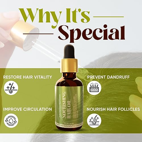 Argan & Rosemary Hair Serum for Dry Damaged Hair & Growth - Nourishing Hair Oil