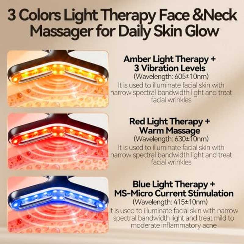 Ihelol Micro-Current Facial Massager with 3 LED Light Therapy