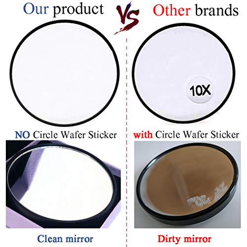 10X Magnifying Makeup Mirror with Suction Cups - 3.46" Diameter