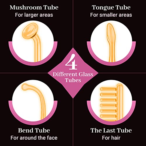 High Frequency Facial Wand with 4 Orange Glass Tubes