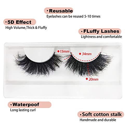 Mink Lashes 20mm Fluffy Wispy 3D False Eyelashes