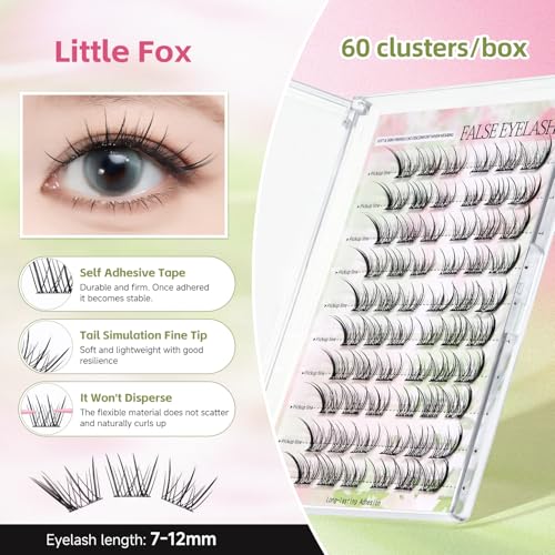 Squsaya Manga Self Adhesive Eyelash Clusters 60PCS 12MM
