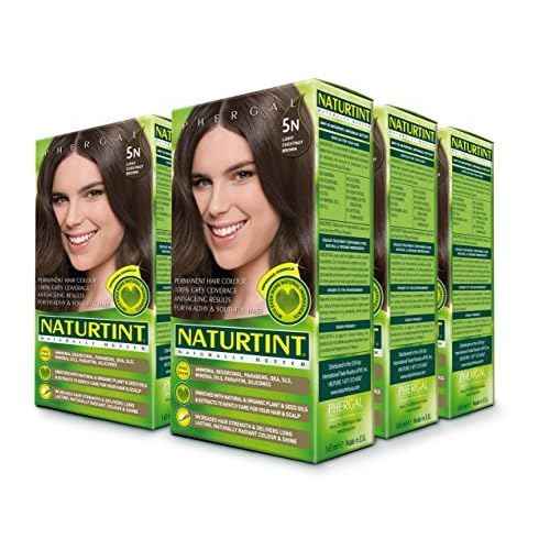 Naturtint 5N Light Chestnut Brown Permanent Hair Color (Pack of 6), Ammonia Free, Vegan, Cruelty Free, up to 100% Gray Coverage, Long Lasting Results (Packaging may vary)