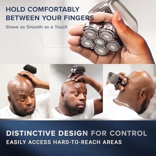 Electric Head Shaver for Bald Men: Waterproof Cordless Electric Razor for Bald Head & Hair Shaving - Close Shave, Skin-Friendly, 360¡Æ Full Coverage & Effortless Control, Easy to Clean, Wet & Dry Use