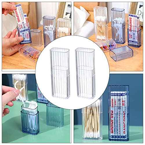 JIEDALIN 4 Pcs Cotton Swab Holder for Travel Mini Travel Swab Case Cotton Swab Box for Makeup Sponge Cotton Swabs Hair Ties Floss Cosmetics Makeup Bedroom Travel