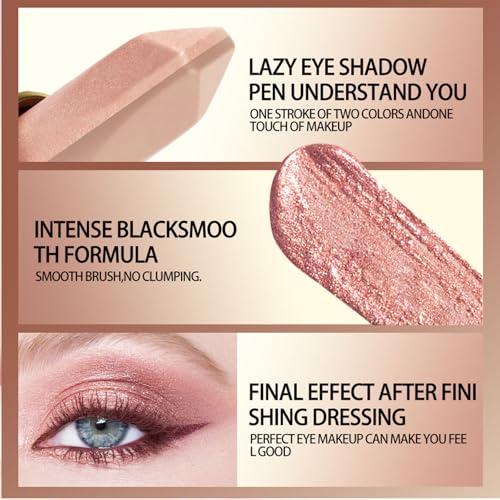 ADMD Dual-Tone Eyeshadow Stick - Champagne Gold & Silver Gray