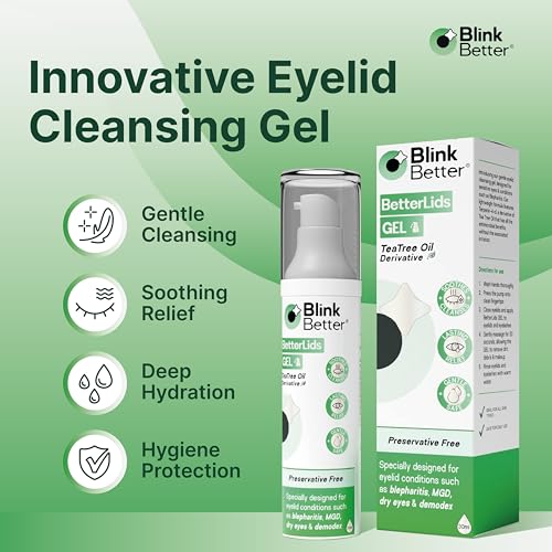 BetterLids Eyelid Cleansing Gel ? Gentle Centella & Tea Tree Extract Cleanser ? Refreshes & Cleanses for Daily Eyelid Care ? Preservative-Free ? 1.06 oz